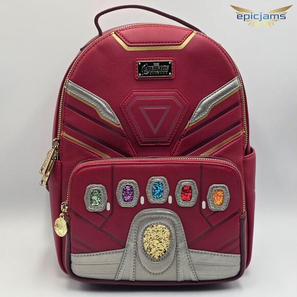 Loungefly Marvel Avengers End Game Iron Man Gauntlet Mini Backpack New